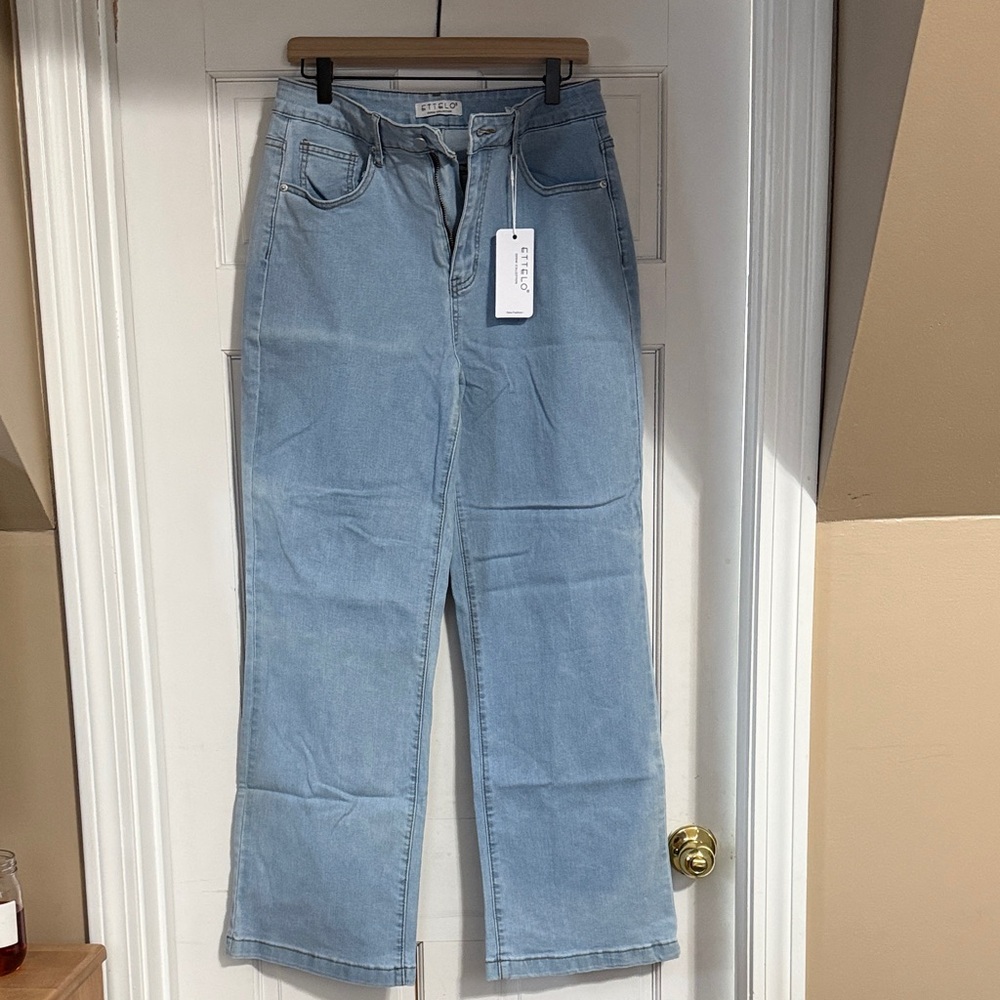Classic Light Blue Wide Leg Jeans